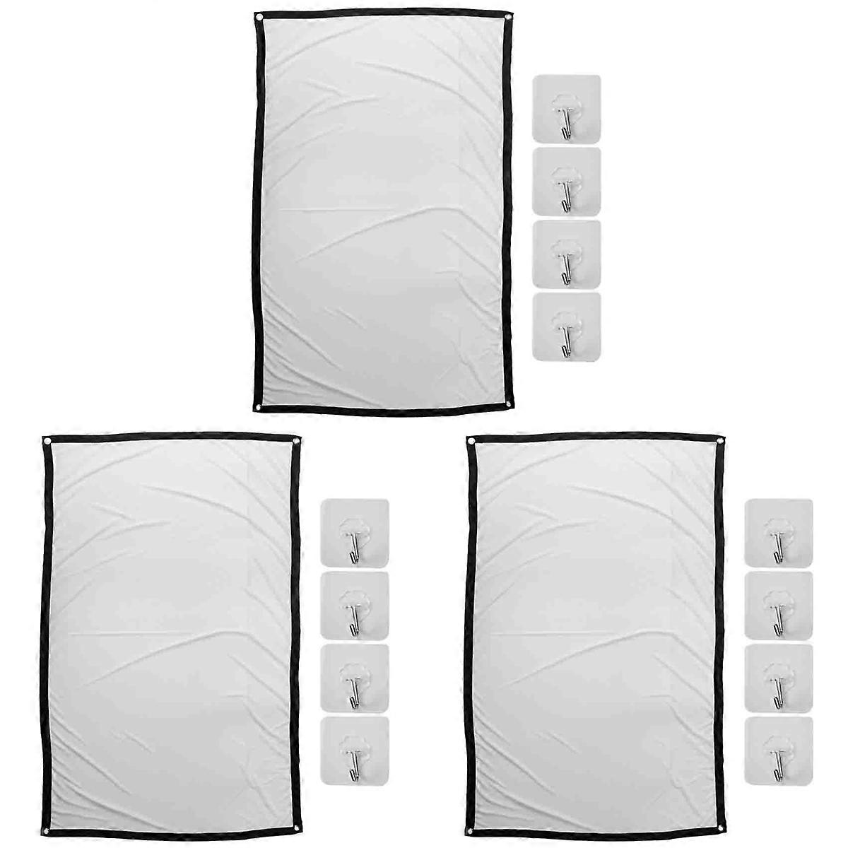 Projector Screen for Home Theater White Foldable Anti-Crease (60Inch)