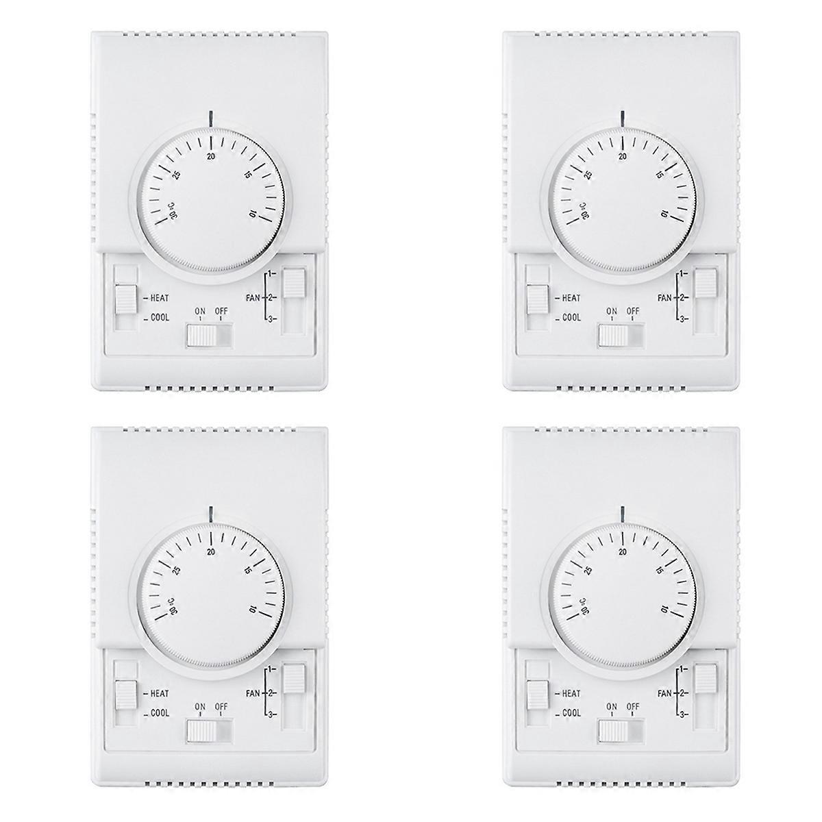4X MT01 220VAC Room Mechanical Thermostat Air Conditioner Fan Coil Thermostat Temperature Controller