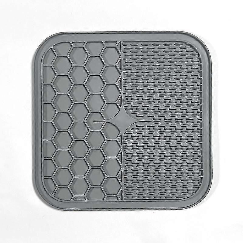 Dog Licking Mat 15cm Square Grey