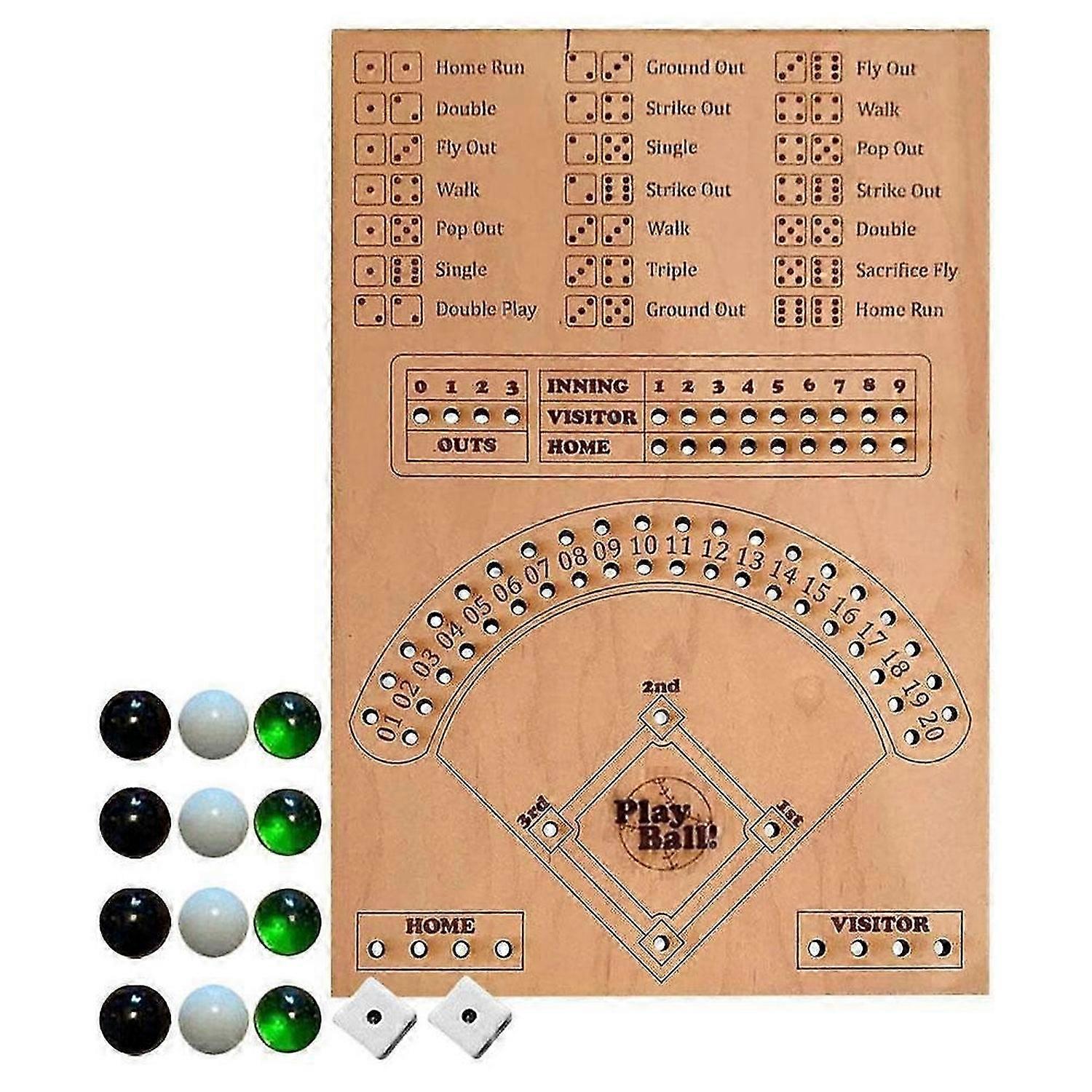 Baseball Dice Board Game Dice And Marbles Board Game Baseball Gameboard