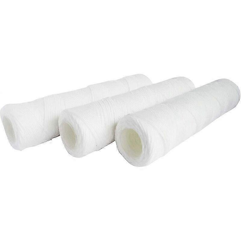 Set of 3 Coiled Filter Cartridges for Water Filtration - Removes Sediment Particles Sized up to 25 Microns - Fits Standard Universal Size