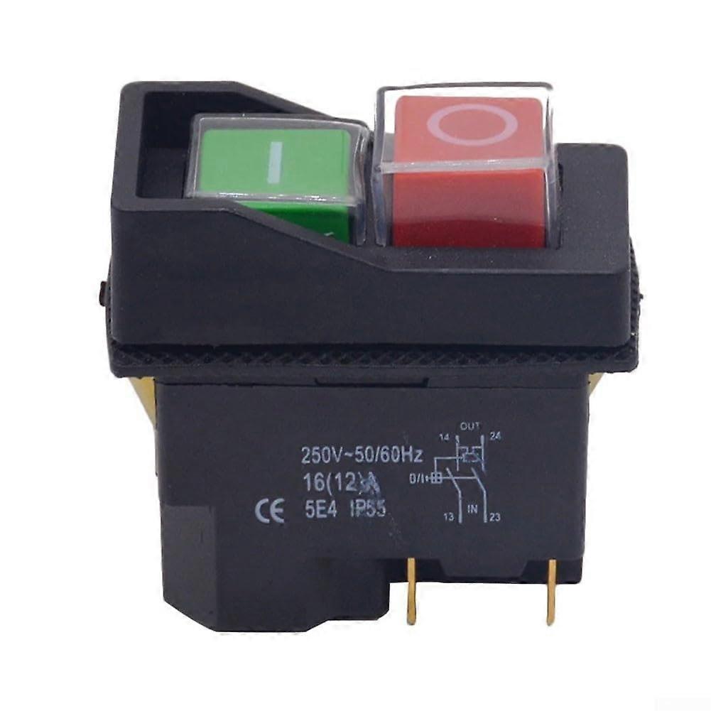 Planing Switch 2-Way Push Button, Black, ON-ON, 16A 250V AC, IP55, KLD-28A, KJD17