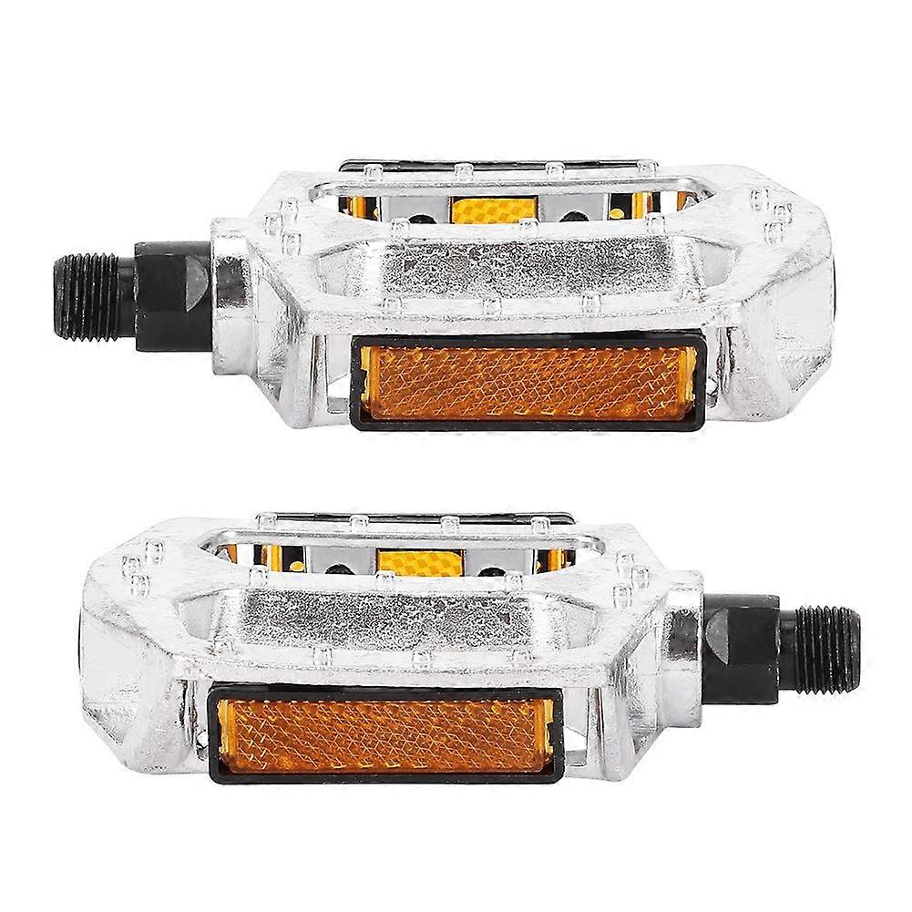 Aluminium Alloy Mountain Bike Flat Pedals with Non-Slip Bearings, Ergonomic Design for Climbing, Silver