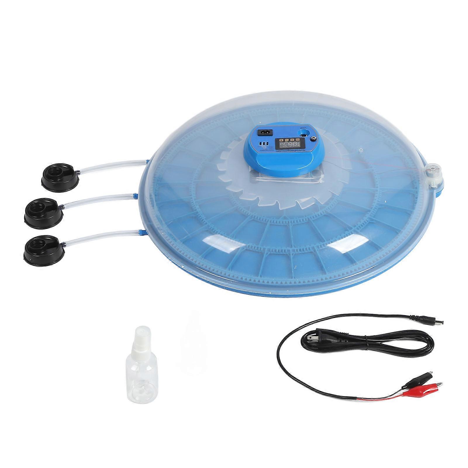 Egg Incubator Automatic Egg Turning Water Adding Egg Hatcher with Egg Candler for Chicken Duck Goose Quail 220V 52pcs Double Power CN Plug