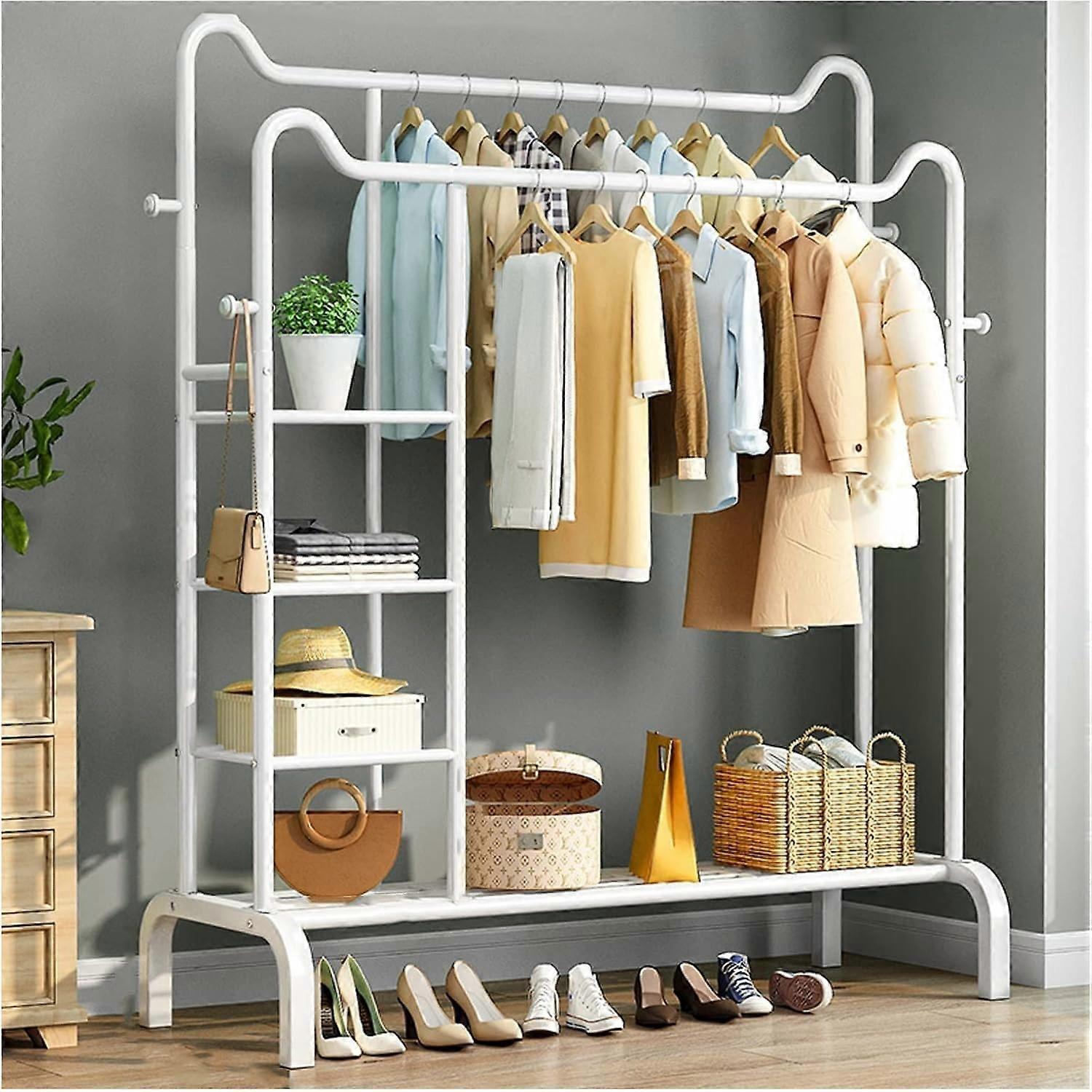Clothes Rail Hanger Floor Stand White 150Cm