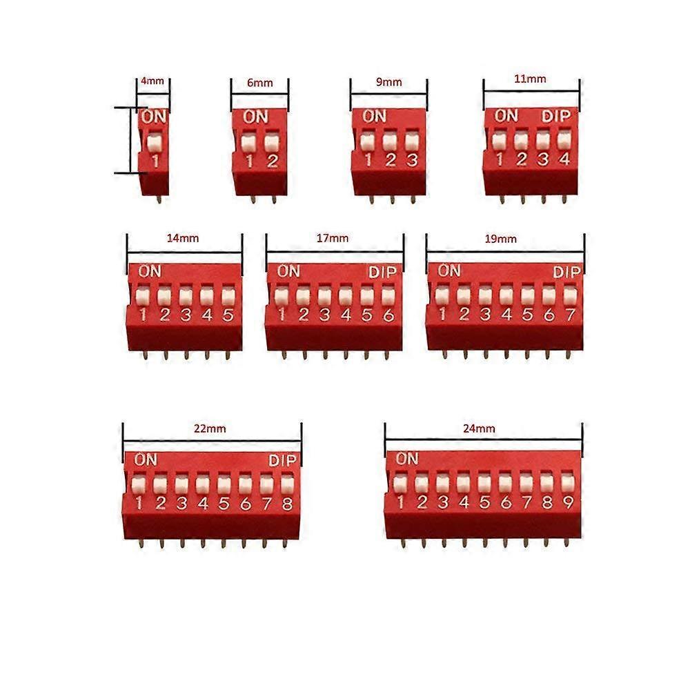 DIP Switch Kit, 45-Piece Assortment, 1-9 Position DIP Switches For Arduino