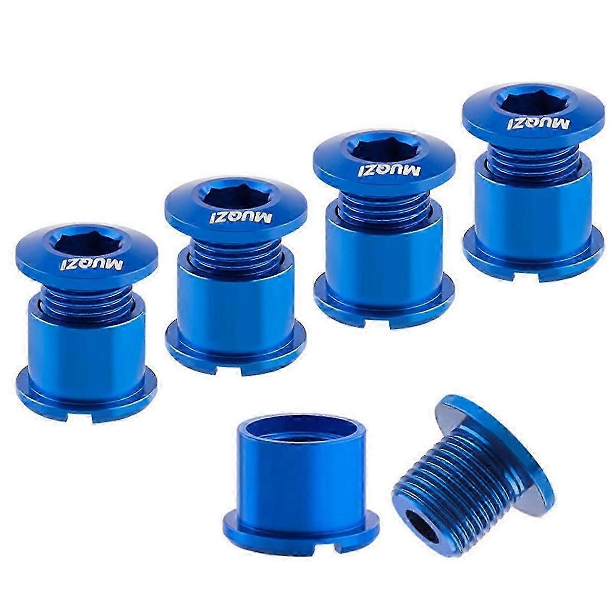 5Pcs Chainring Bolts Set 8.5mm Double Chainring Screws Blue