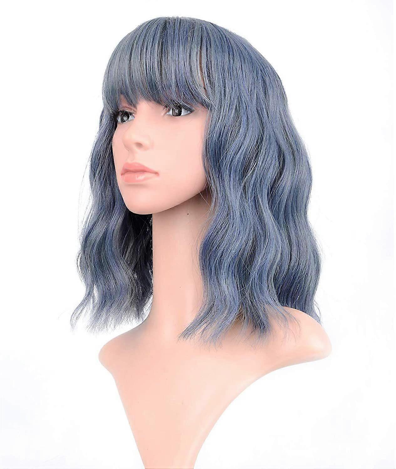 Dark Blue Wavy Wig