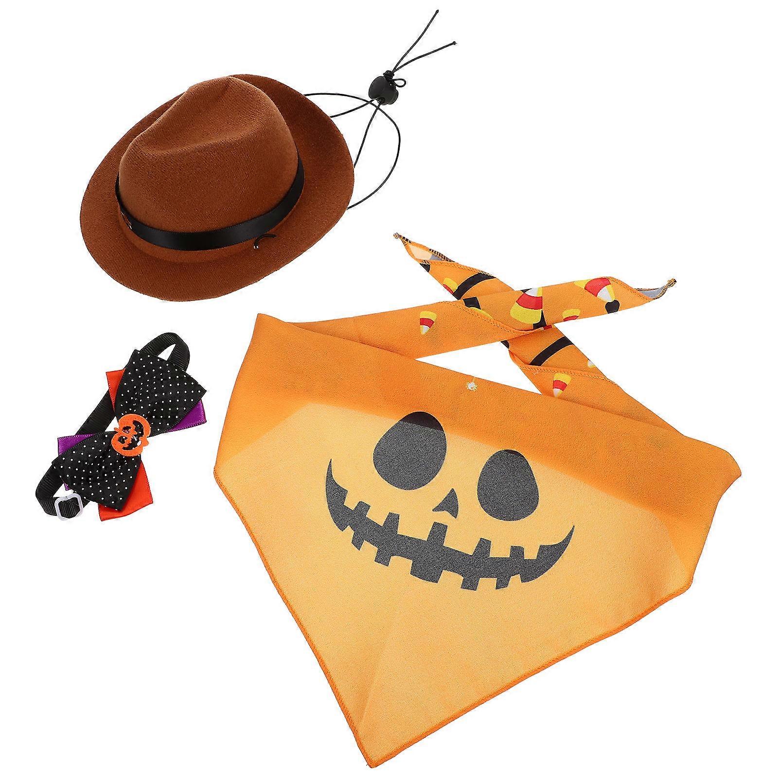 Halloween Style Cat Bandana Decorative Cat Bowtie for 1Set Costume
