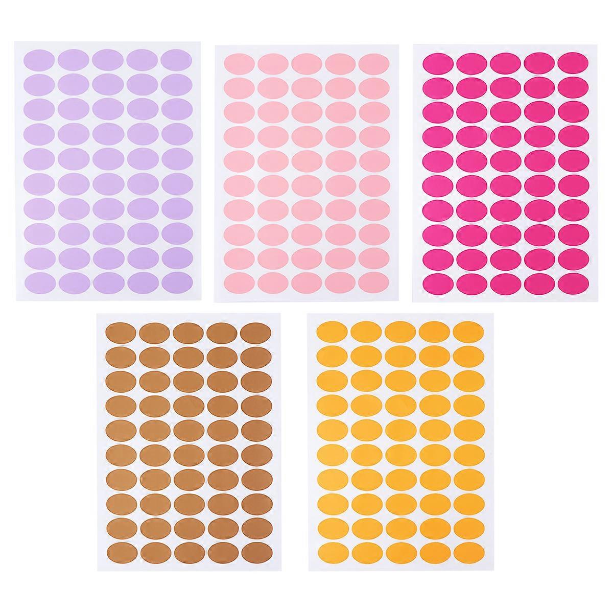 Colorful Round Adhesive Label Stickers 10 Sheets for Home Office Organization and Decoration Easy to Use Removable Stickers in Orange, Purple,