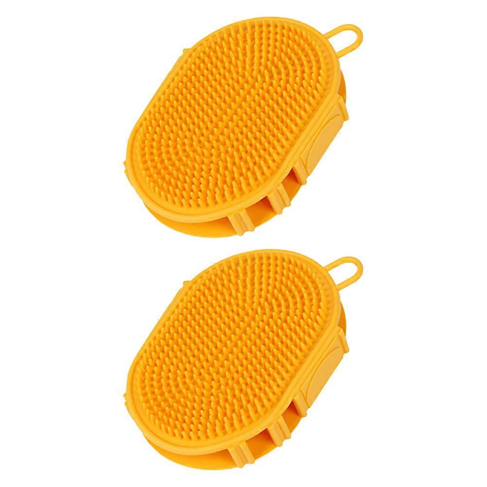 Dog Shampoo Brush Multi-Function Puppy Convenient Kitten Pet Cleaning And Massage 16x11.7x3.8cm 2Pcs