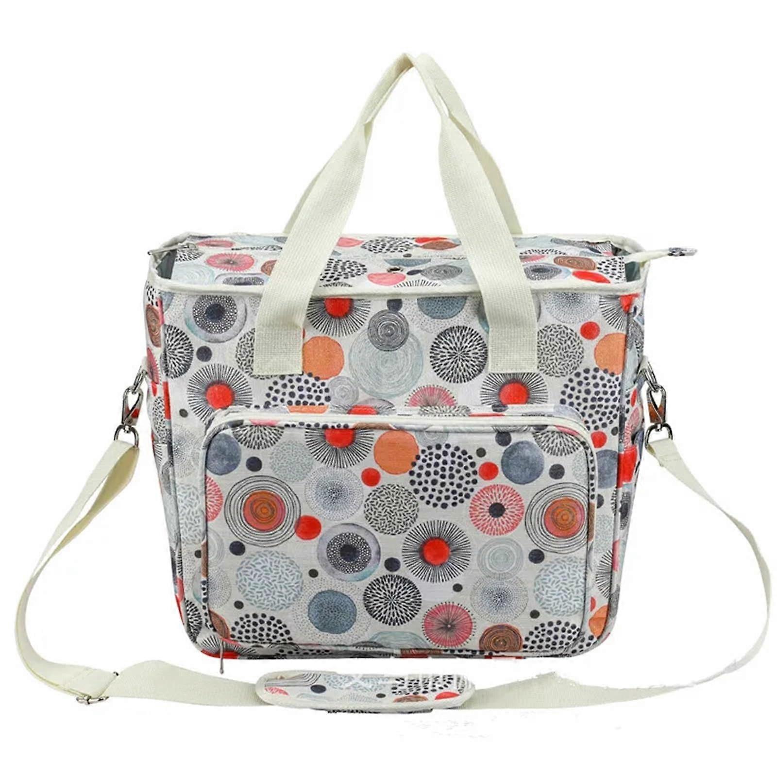 Sewing Machine Bag for Large Knitting, Yarn Storage and Sewing Accessories Organizer, Durable Canvas, Multi-Pocket Design