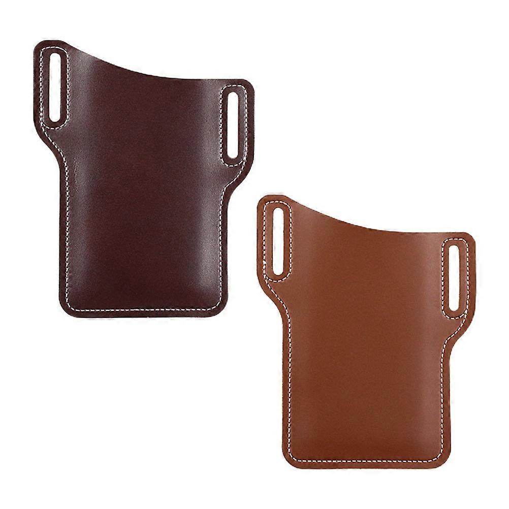 2pcs Cell Phone Waist Bag PU Phone Protective Pouch Phone Pouch (Mixed Color)