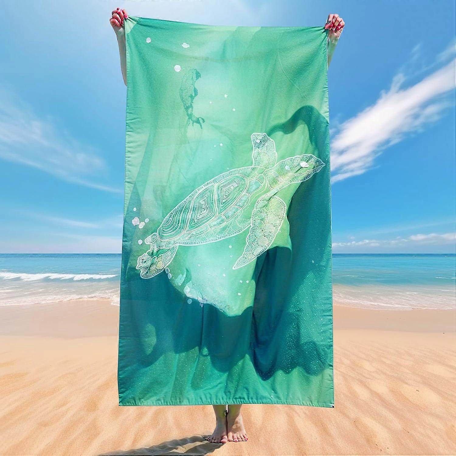 2-pack microfiber beach towels, sand-resistant, quick-drying