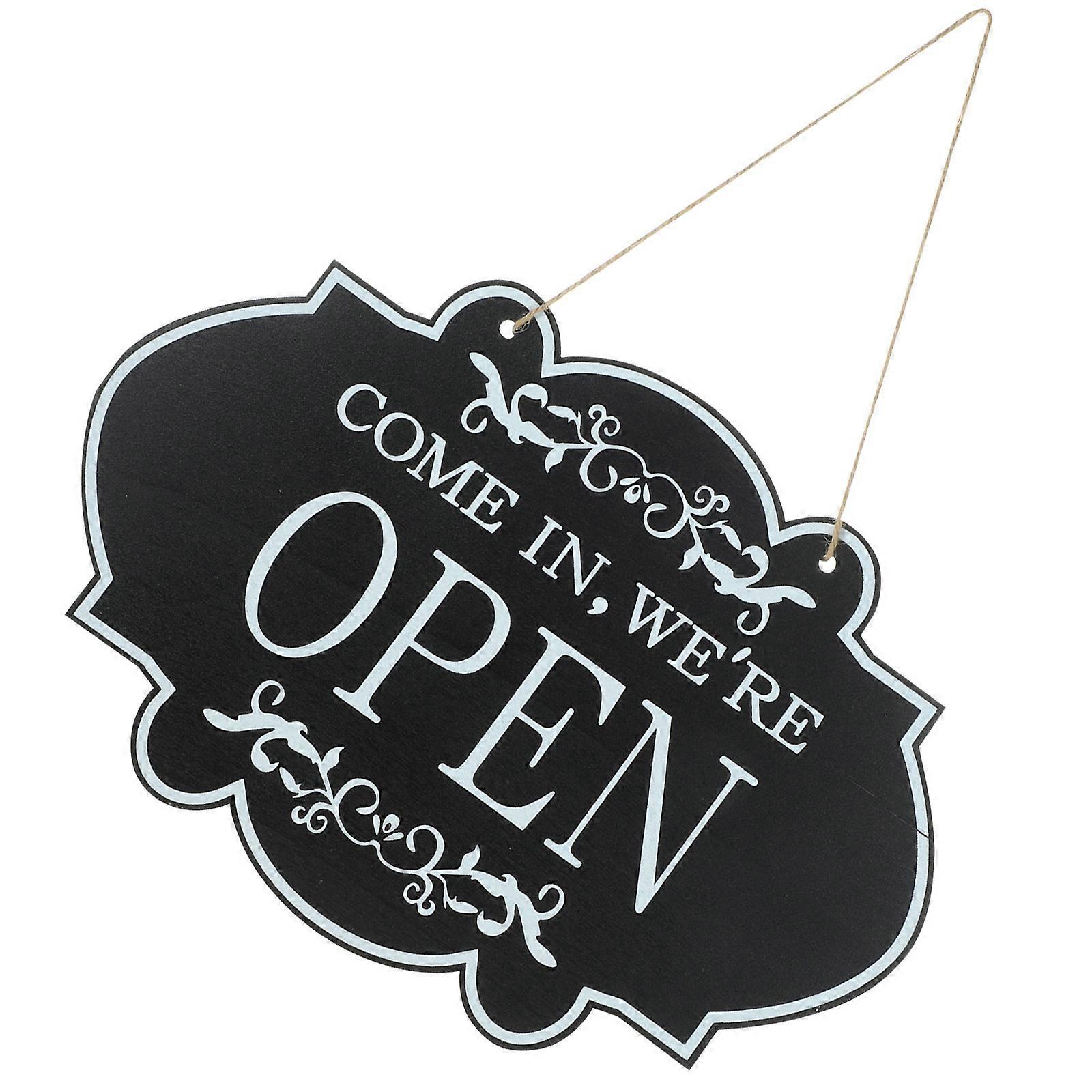 Store Sign Double Sided Design Business Owners Black 30X19X0.4CM High Visibility 1Pcs