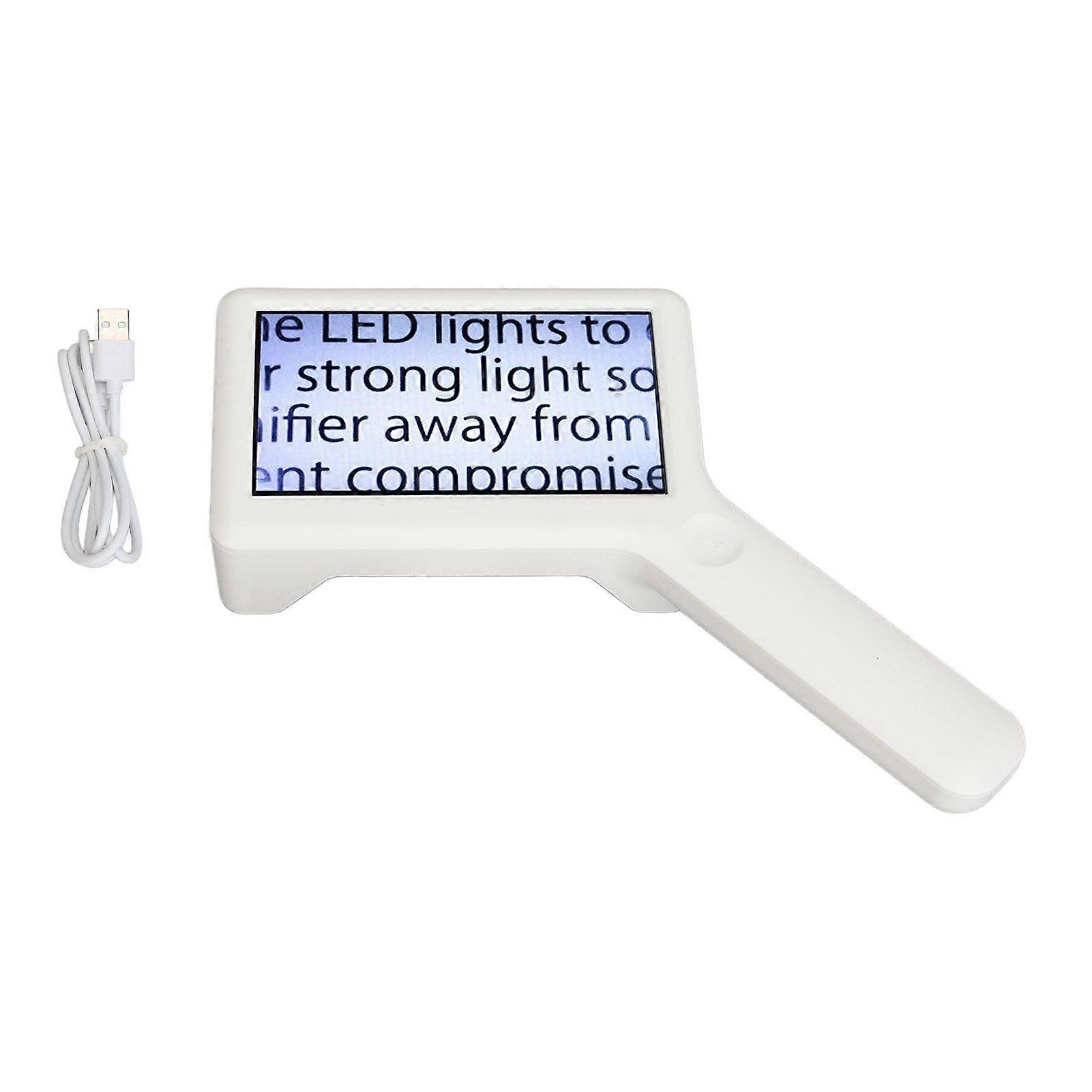Handheld Reading Magnifier 3/5/10X 1MP 6 Light Chips USB Rechargeable Seniors Reading MagnifierYMMR)