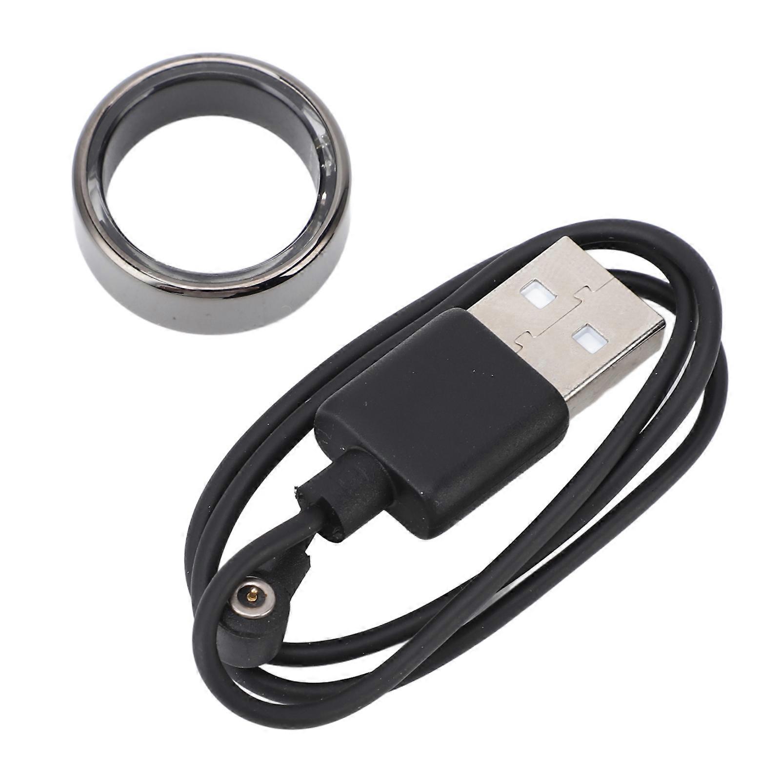 Smart Ring Size 8 Bluetooth 5.1 Fitness Tracker with Sleep Monitoring IP68 Water Resistant Health Monitoring Black