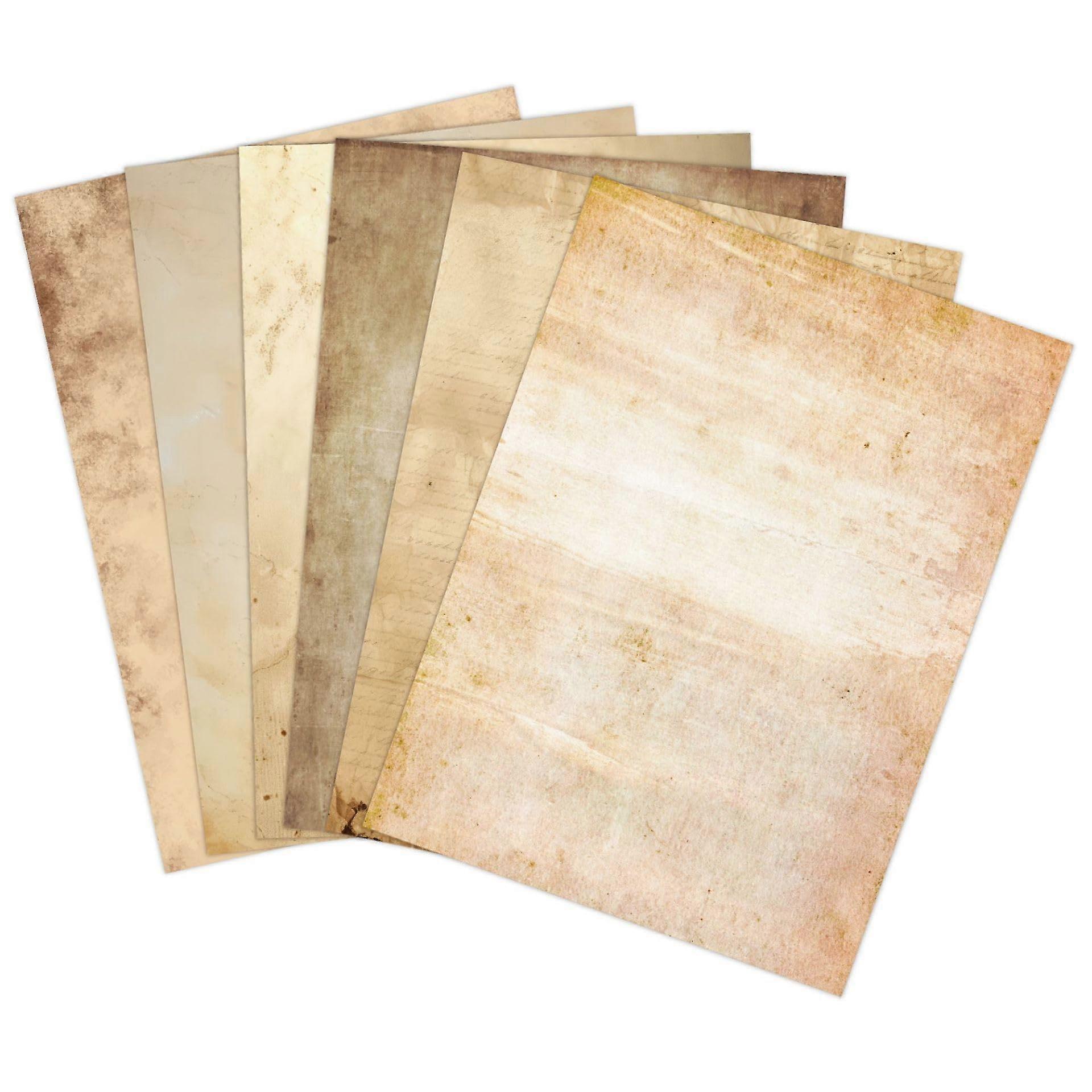 Vintage Computer Paper A4, 48 Sheets, Double-Sided Parchment Paper, Antique Style, Retro Letterhead, 21.6 x 27.9 cm