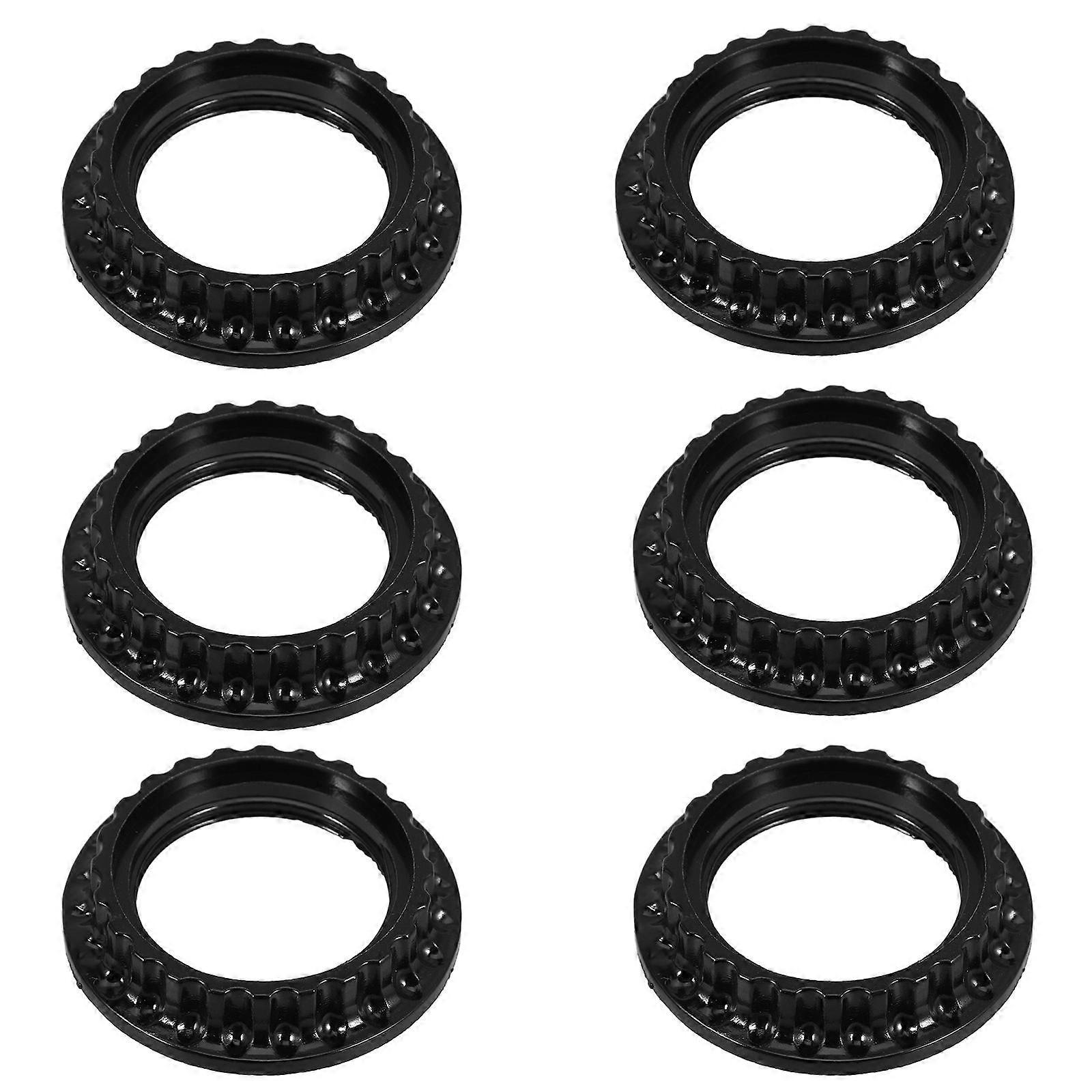 Lamp Holder Ring Light Socket Collar General Users Black Color Circular Style Replacement Solution 6Pcs