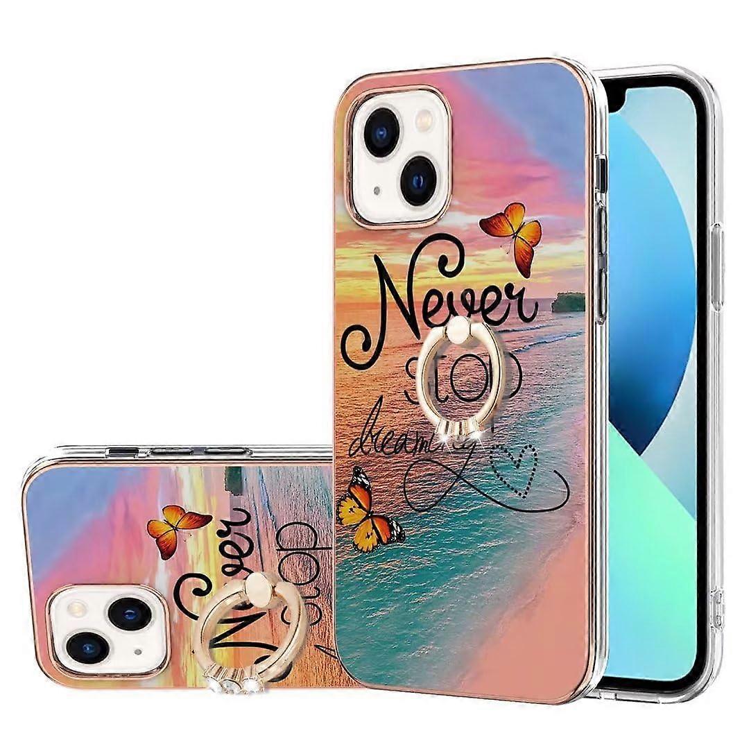 Google Pixel 6A Case Silicone Ring Holder Stand Transparent Slim Bumper TPU Cover Butterfly Design