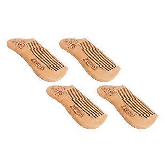 4pcs Wooden Hair Comb Multipurpose Portable Prevents Static Fine Teeth Massage Peach Wood Comb for Hair Care