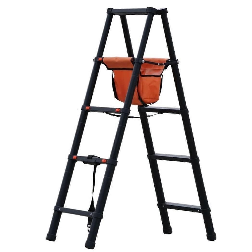 Household Ladder Folding Ladder Step Ladder with Wide AntiSlip Pedal (4 Step) Black