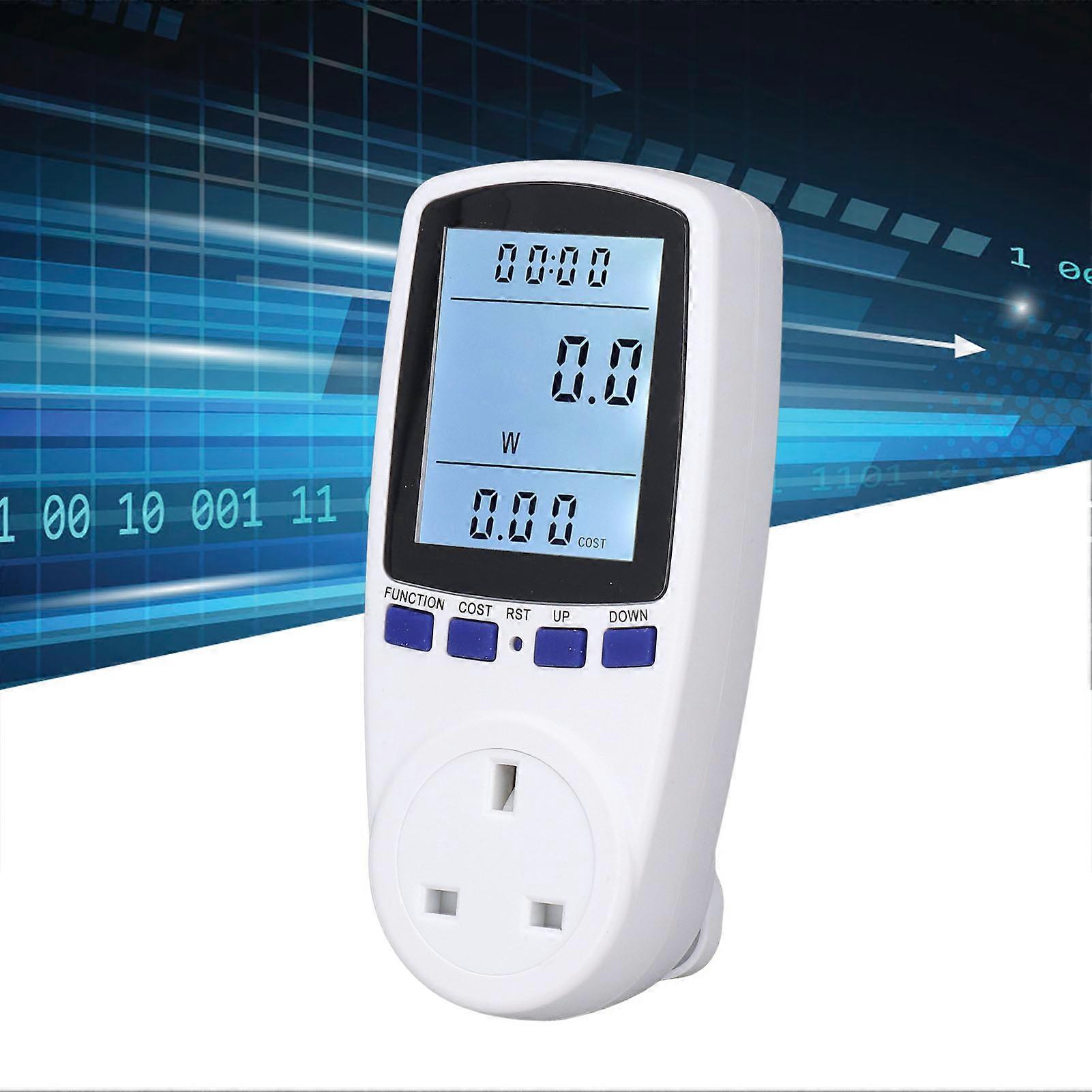 Power Meter Socket Large Screen Backlit Display Overload Protection Data Storage Energy Meter