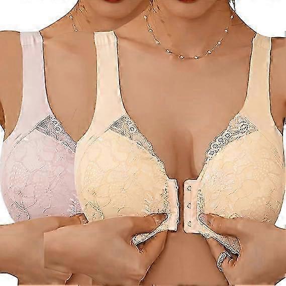 حمالة صدر غير سلكية مع إغلاق أمامي ، حمالة صدر رياضية مع دانتيل فتح أمامي حمالة صدر مريحة يوميا لليوغا والرياضة حمالة صدر نوم شكل دفع