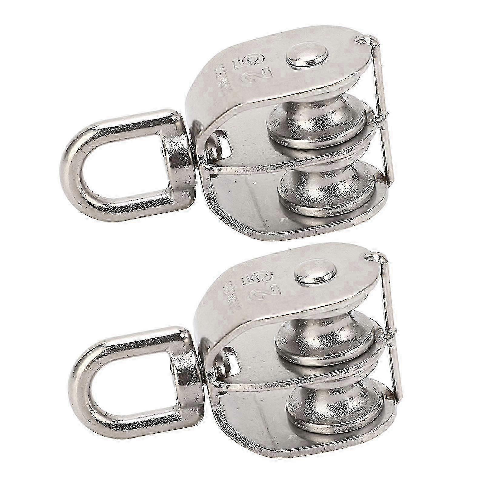 2個のダブルプーリーステンレス鋼M25ダブルプーリーブロック150kgベアリングスイベルプーリーホイールローラー-良好、_aハイウェイ