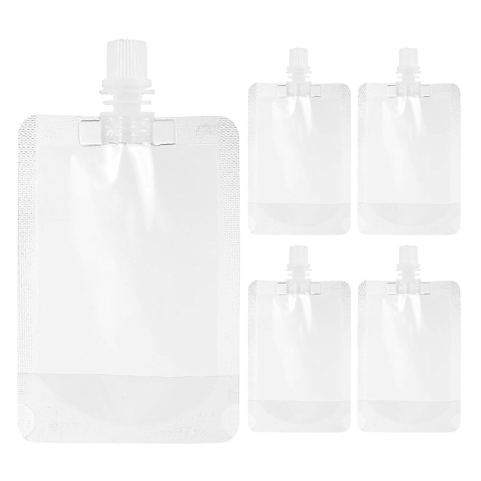 Beverage Pouch Plastic Liquor Pouch for Storage Use 50Pcs Set Transparent