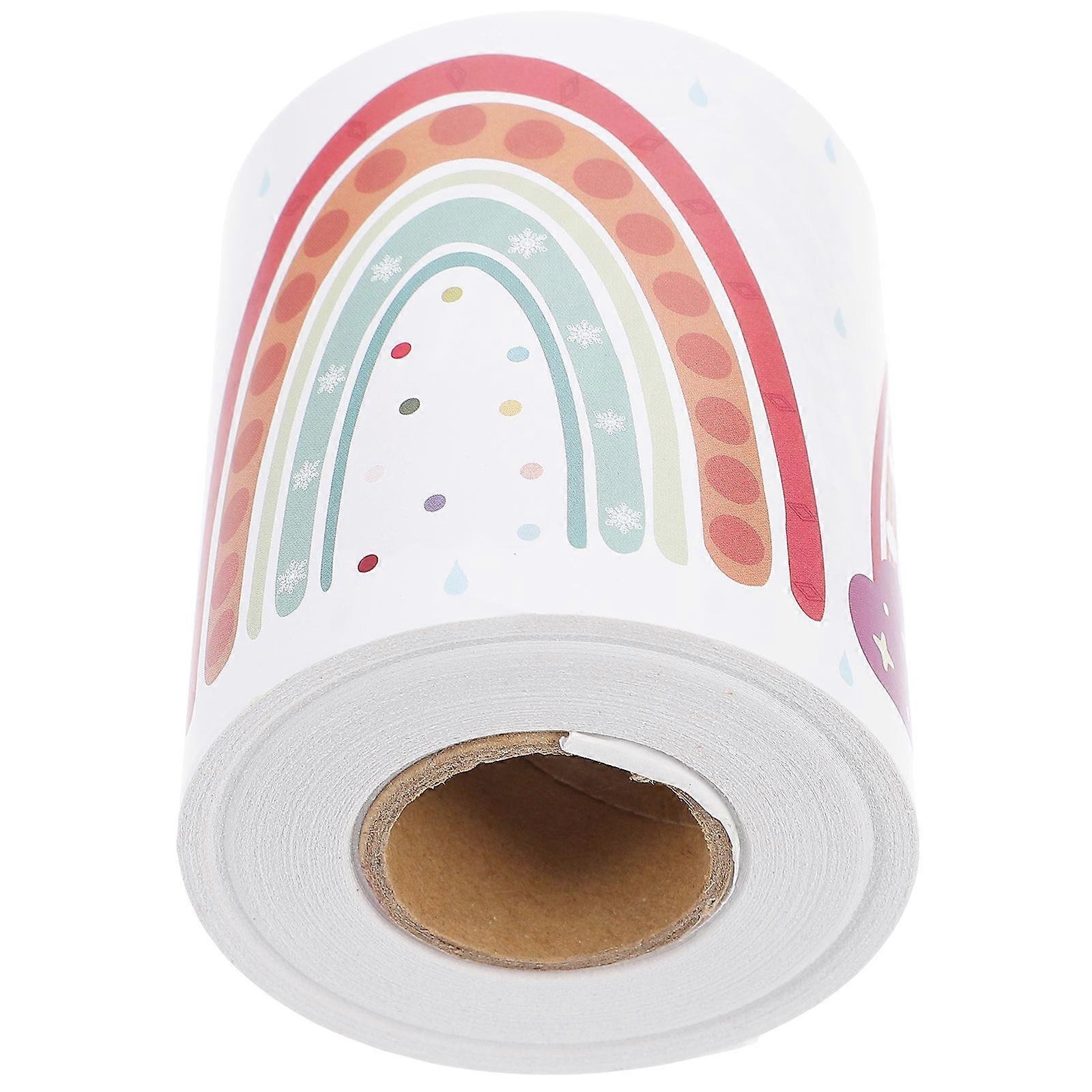 Rainbow Border Sticker Roll for Classroom Decor, Blackboard Edge Trim for School Decoration, Back to School Wall Border for Displays and Parties