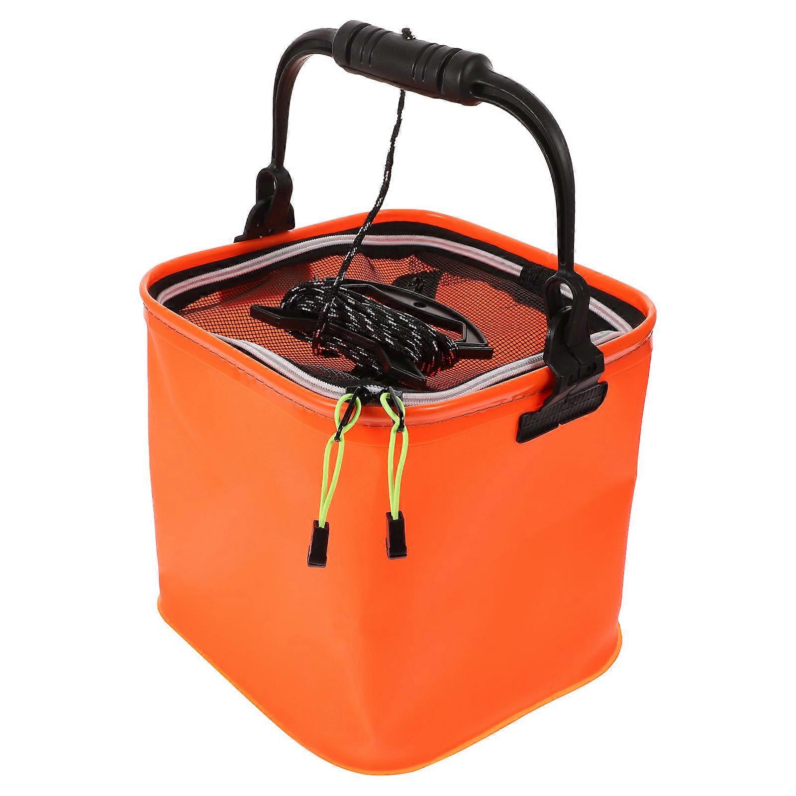 Folding Fishing Water Container .43X9.43X9.43in Collapsible Hanging Capability 1Pack
