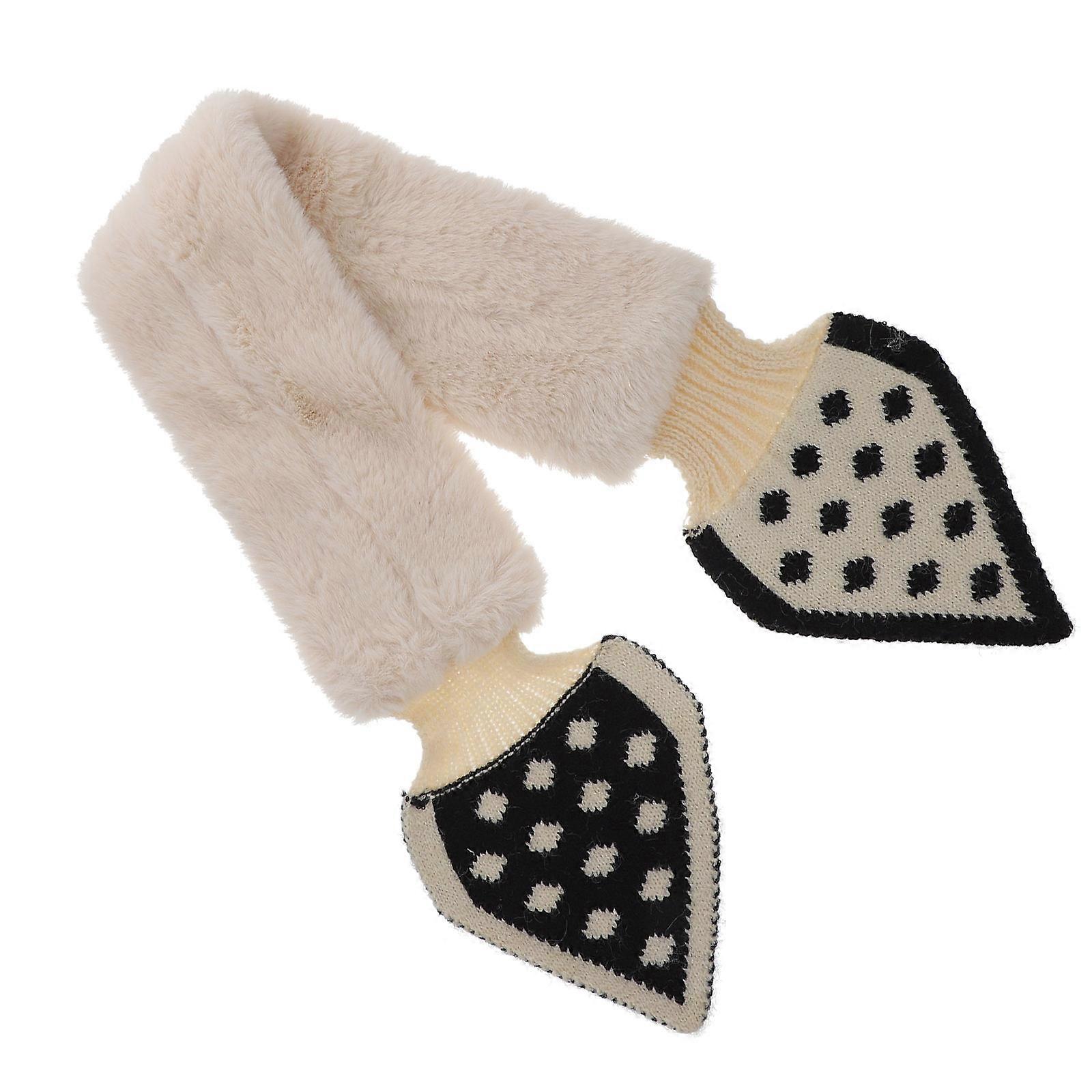 Winter Warm Scarf Female Cross Design Apricot Color Neck Protection 1Pc