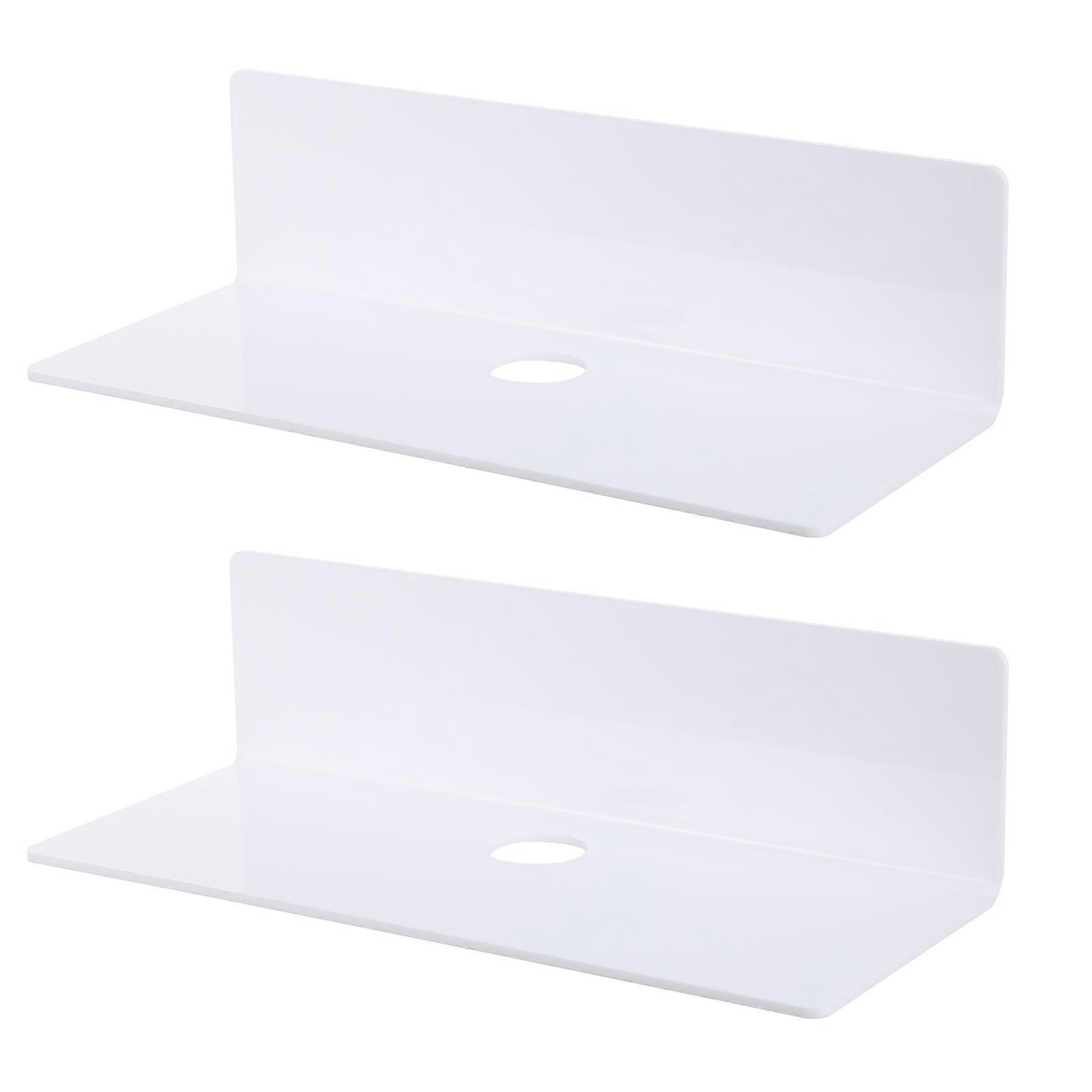 Wall Speaker Floating Shelves Acrylic Storage Stand Wall Space Expansion Household Item White 23X9CM 2Pack