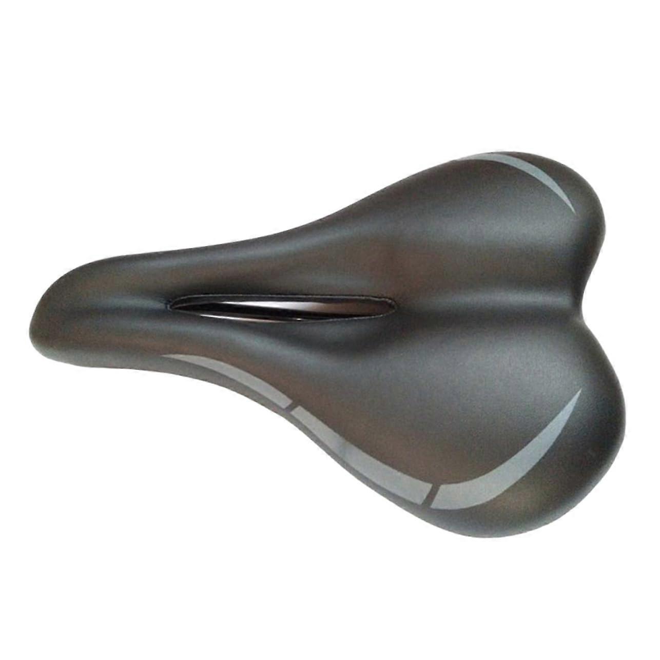 Comfortable bicycle saddle with breathable cushioning for mountain and road bikes. Black.