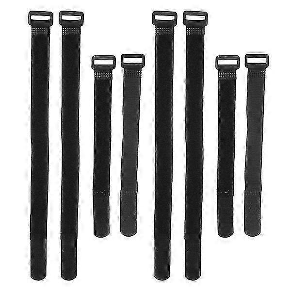 8 stk sykkeltilbehør Sykkeloppbevaringsstropp Sykler Stativstropper Sykkelhjulstropp Sykkelhjulsstabilisator 31X2X0.3CMBlack SZRH AF-