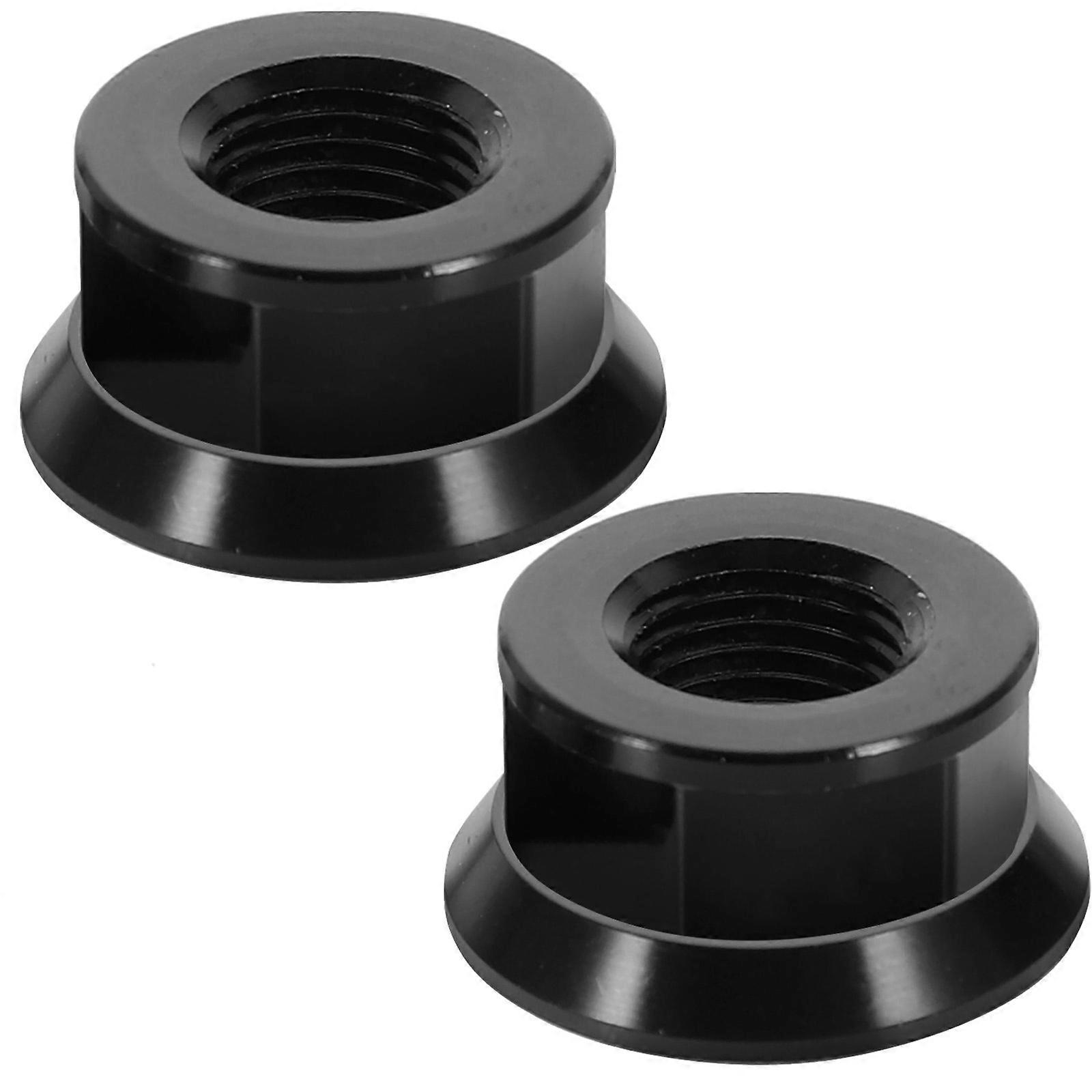 2PCS M10 Aluminum Alloy Folding Fixed Gear Drum Nut Black