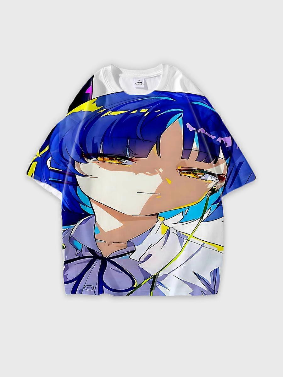 T-shirt round neck Role Pattern loose short sleeve D494