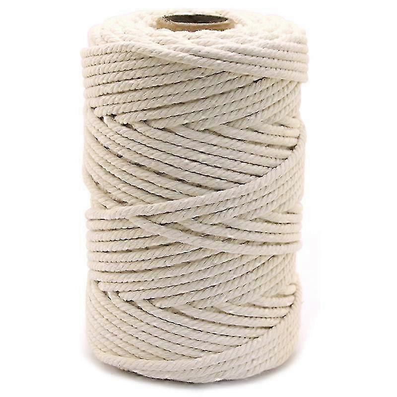 Cotton String, Kitchen Butchers Cooking String Twine 2mm 328ft for Crafts, Tying Meat, Making Sausage, Beige
