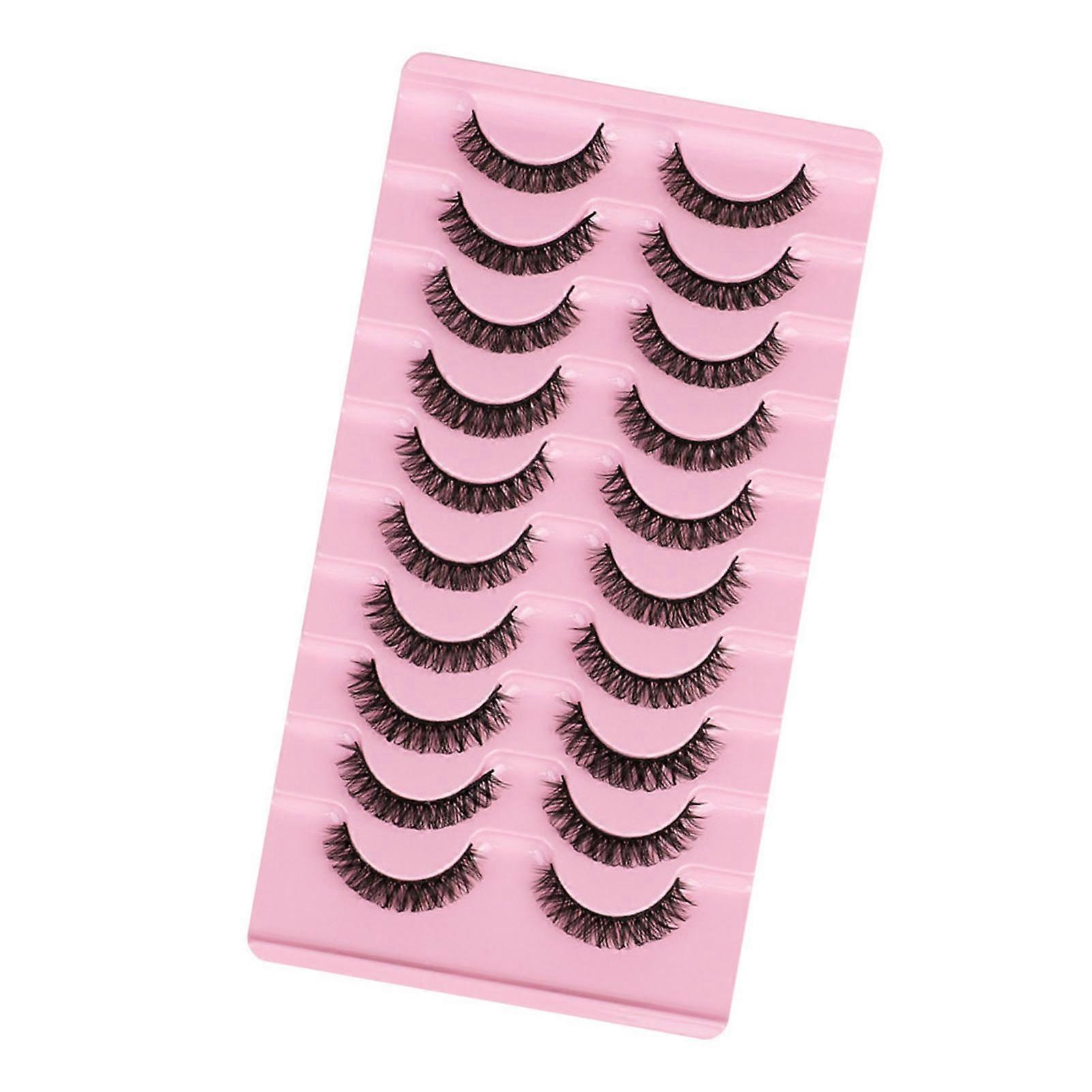10 Pairs Reusable Self Adhesive Black False Eyelashes 190x105mm