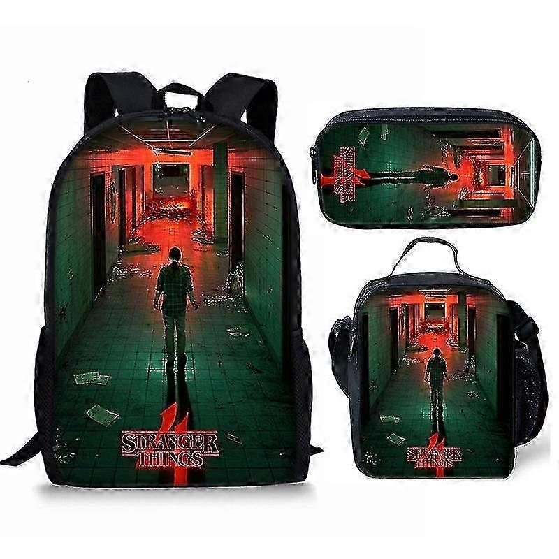 Stylish US TV Series Print School Set for Children - Backpack, Satchel, and Pen Bag Combo