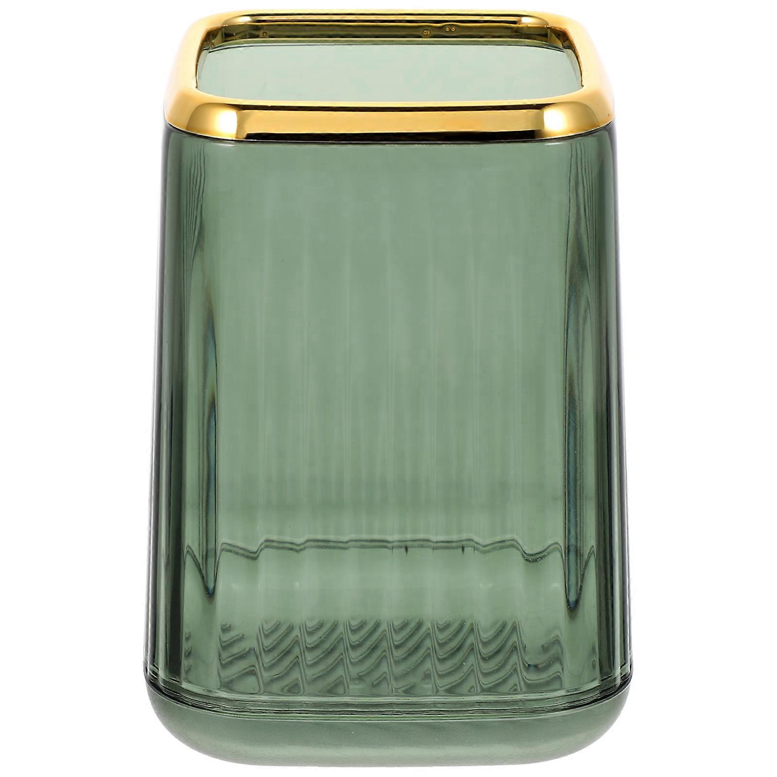 Makeup Organizer Clear Pencil Cup Women Desk Cleanup ABS Material Rectangular Shape Generous Appearance 1Pack
