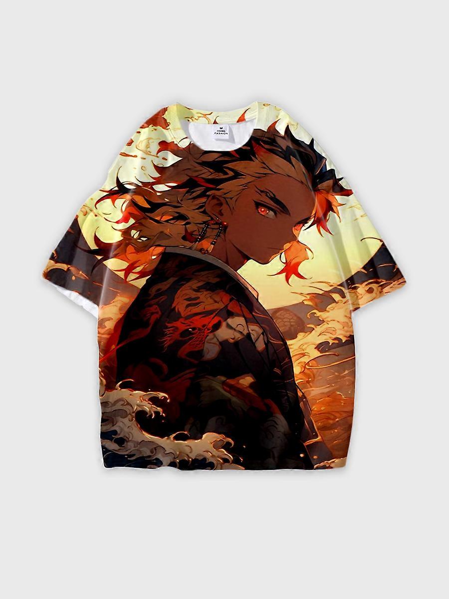 T-shirt round neck Character Pattern loose short sleeve P316