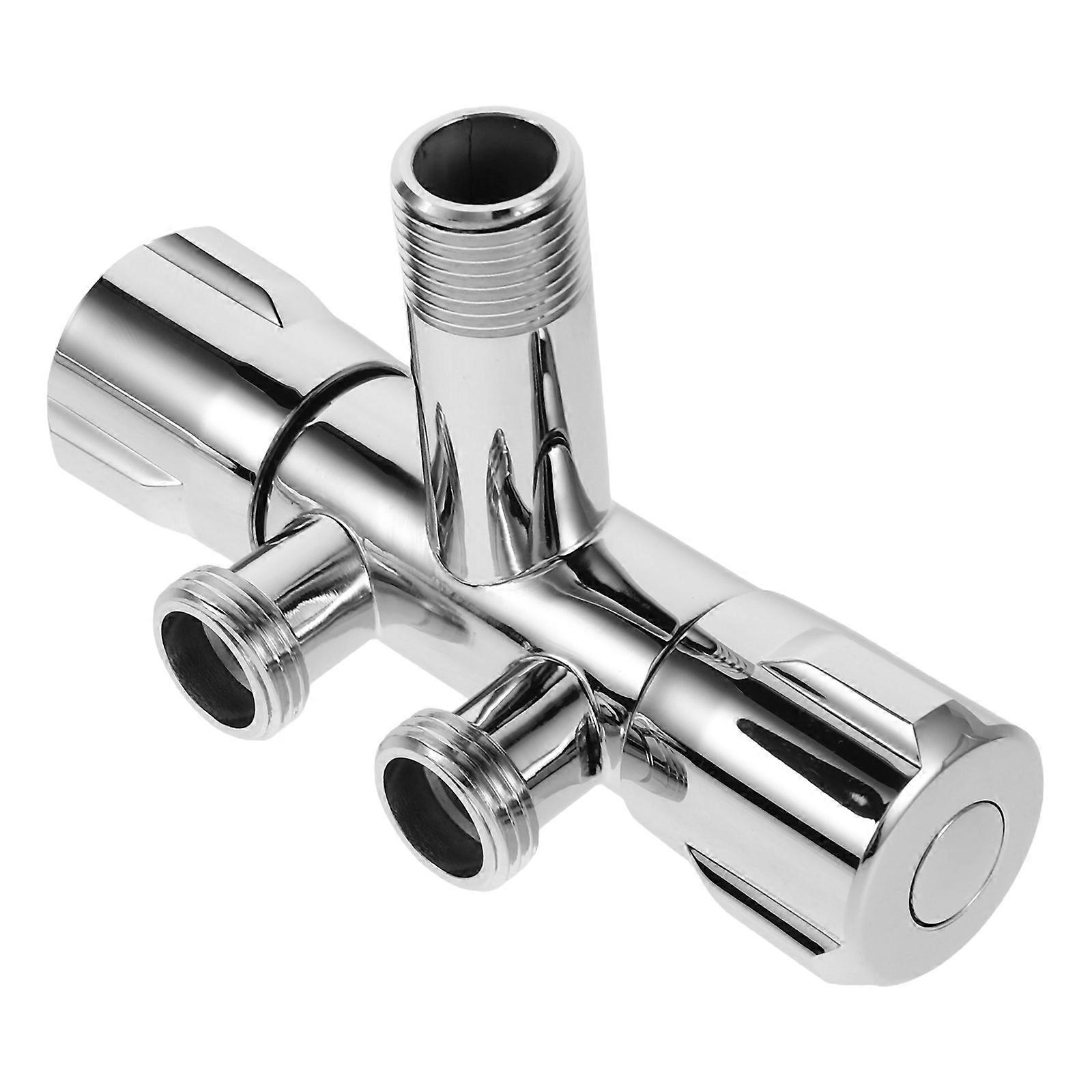 Shower Hose Adapter Copper Double Switch Outlet Angle Valve Bathroom Accessories Minimalist Design Standard Interface Temperature Control 1Pcs