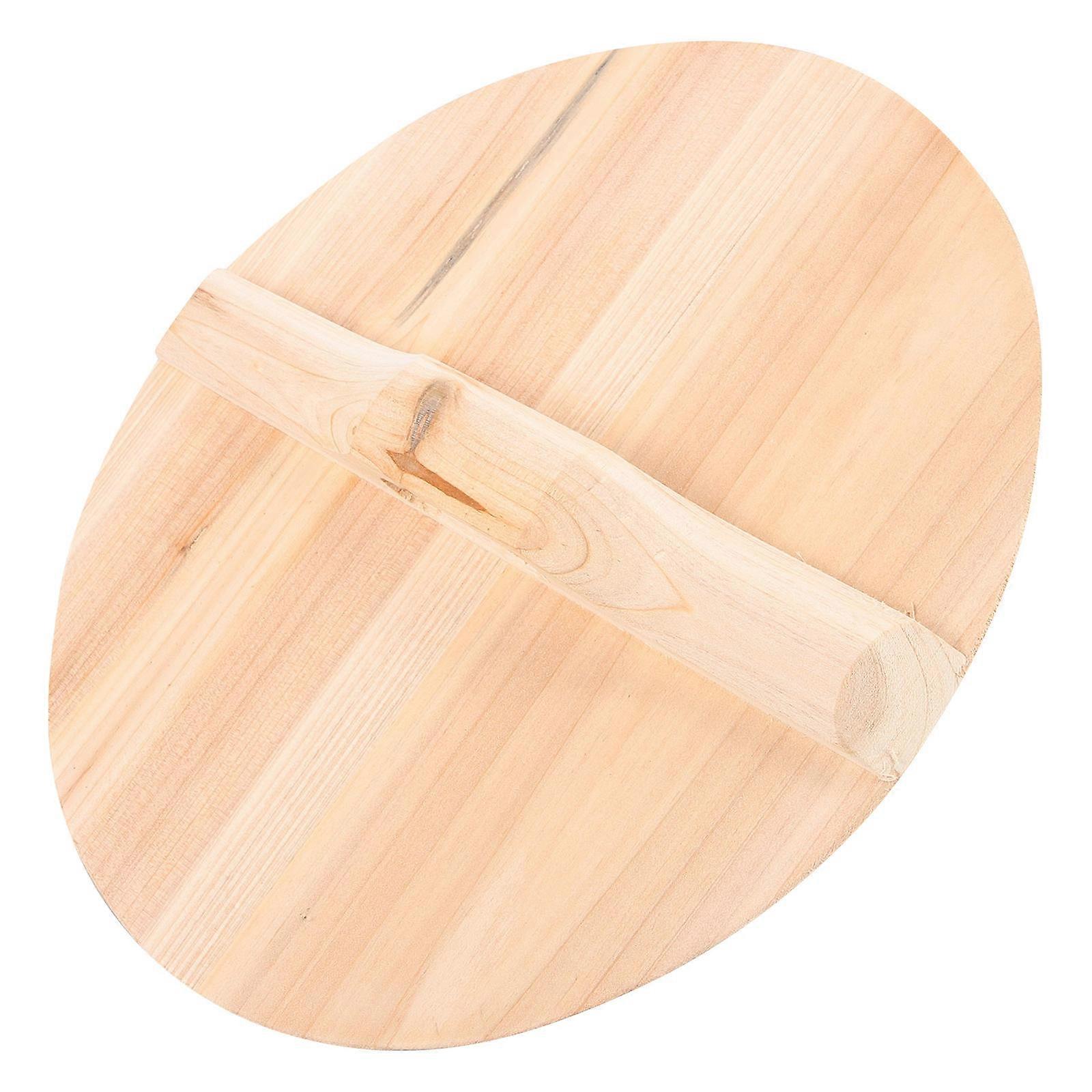 Pfannendeckel Holz Topf Abdeckung Dampf Retention Küchenutensilien Runde Form 9,8×9,8×1,6 Zoll 1 Stück