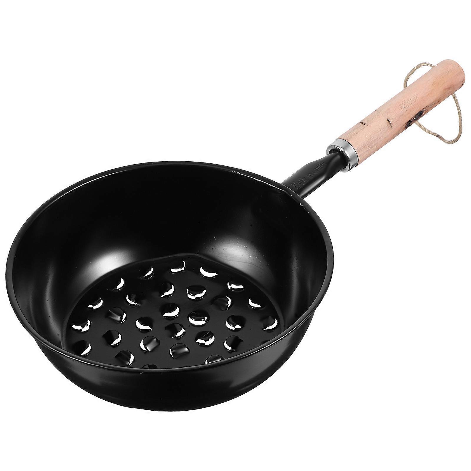 Portable Camping Charcoal Starter Pot with Wooden Handle – Ergonomic Design for Safe BBQ & Outdoor Cooking, Easy Cleaning Chimney Lighter for Hiking