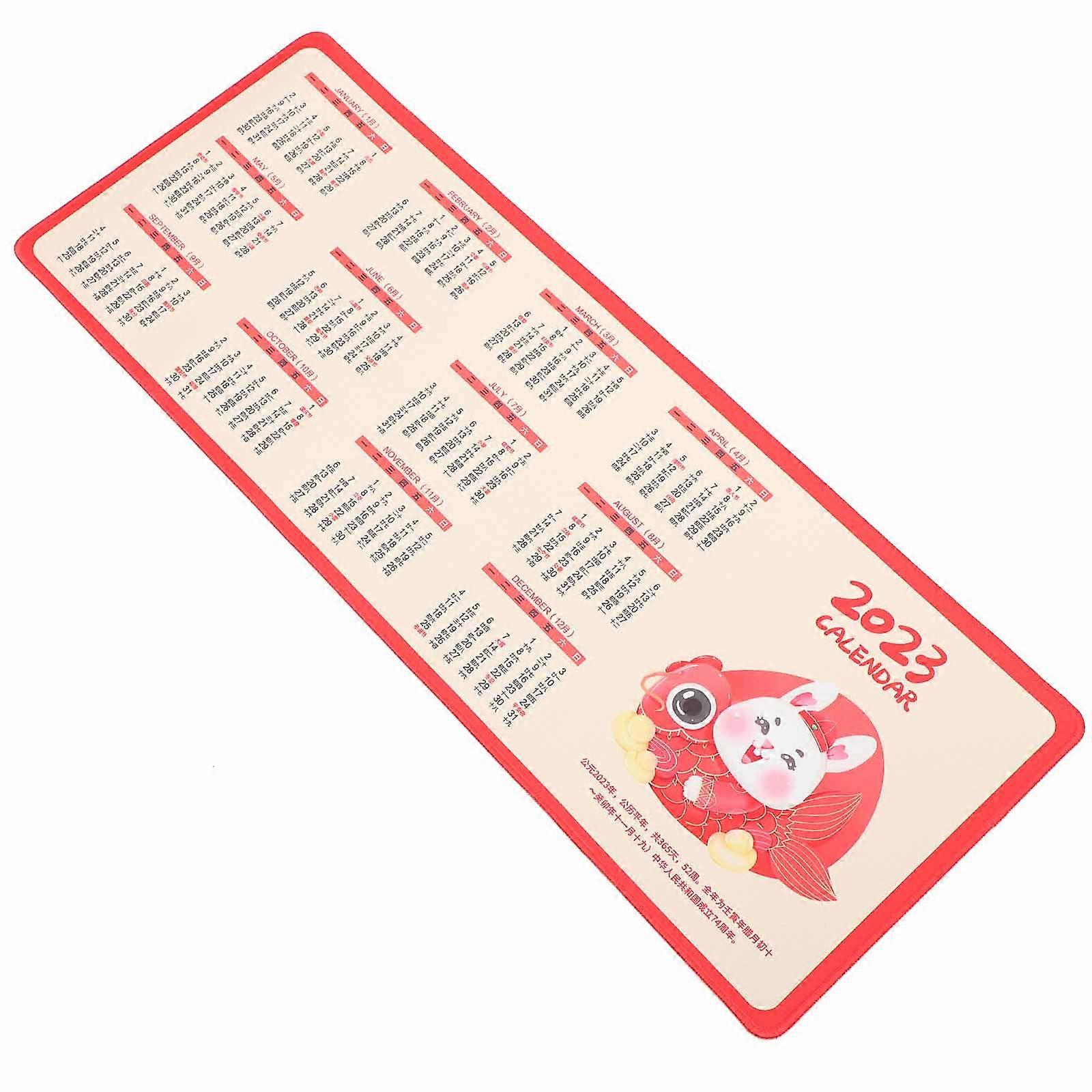 Desk Calendar Mouse Pad 2023 Anti-slip Waterproof Precision Stitching For Gaming Learning 1Set