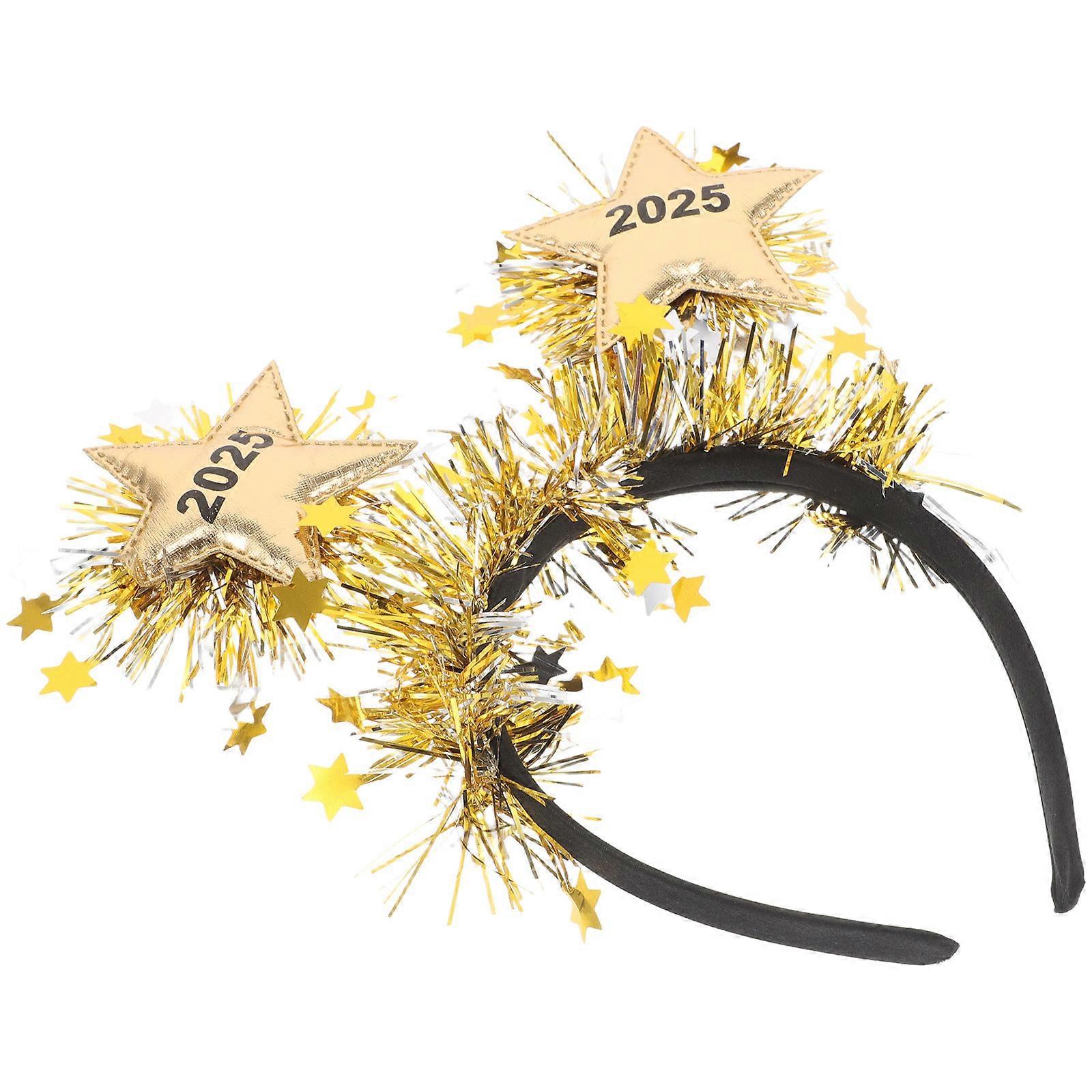 Golden Plastic Headband with Unique Design for Decor Festive Parties and Celebrations Size Fits Most