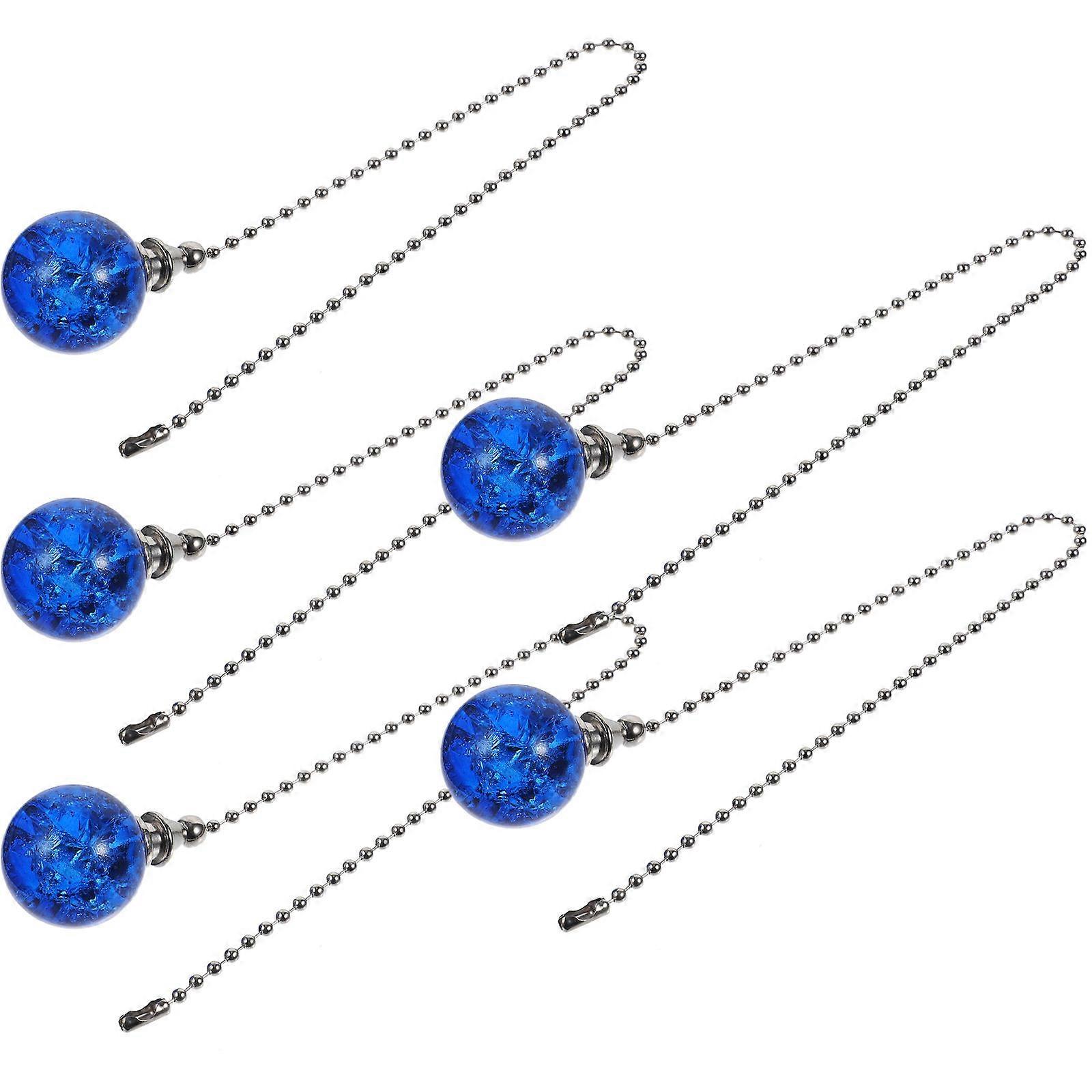 Lighting Beaded Pull Chain 5Pcs Fan Lamp Accessories For Replacement Parts Blue Metal Chain Extender