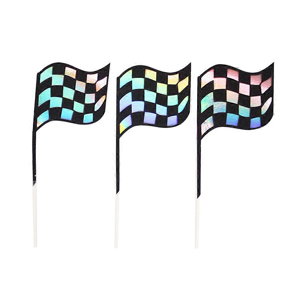 Cupcake díszek 18 db-os vegyes versenyzászlós torta dekorációs kiegészítő